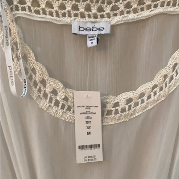 NWT BEBE Swimsuit Coverup Crochet Tiffany Tunic - Picture 2 of 2